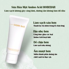 (Hàng chuẩn) Sữa rửa mặt Amino Acid HOBE BAR hỗ trợ làm sạch dịu nhẹ, dưỡng ẩm 50ml