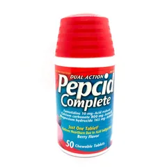 Viên ngậm giảm đau bao tử, ợ nóng Pepcid Complete 50 Chewable Tablets Berry Flavor