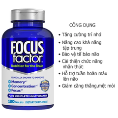 Bổ não Focus Factor tăng cường trí nhớ 180 viên