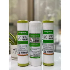 Bộ 3 lõi lọc nước dùng Kangaroo Extra 123 dùng cho máy lọc nước có 3 cốc lọc 10inch (Mẫu mới 2024)