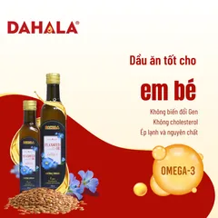 (Set 2 chai 250ml) - Dầu hạt lanh ép lạnh bền nhiệt DAHALA , giàu Omega 3,6,9