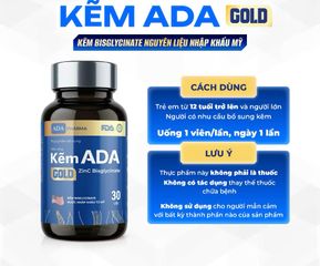 Kẽm ADA GOLD phiên bản cải tiến có bổ sung thêm vtm nhóm B và bột tảo xoắn