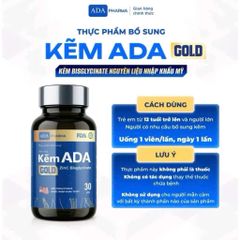 kẽm ADA gold phiên bản nâng cấp cải tiến hơn mẫu cũ, nguyên liệu của mỹ. hộp 30 viên