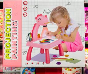 Bàn Vẽ Tranh Chiếu Hình Khủng Long Kèm Bút Màu, Mẫu Vẽ - Đồ Chơi Tập Tô Vẽ Thông Minh, Phát Triển Sáng Tạo 2021-7A