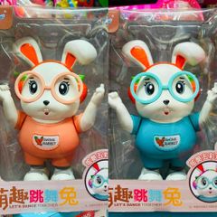 Đồ chơi búp bê thỏ đeo kính chạy bằng pin, có đèn và nhạc 0811-7, giao màu ngẫu nhiên Swing Rabbit Let's dance together