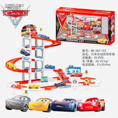 Đồ Chơi Lắp Ghép Mô Hình Bãi Đỗ Xe Ô Tô Cars McQueen Có Đường Trượt Xoắn Ốc 553-123