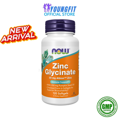 Viên Bổ Sung Kẽm Hữu Cơ Zinc Glycinate 30mg NOW - Tăng Cường Đề Kháng, Hỗ Trợ Điều Hòa Nội Tiết Tố (Hộp 120 Viên) - Sức Khỏe Nam Nữ