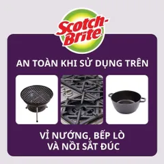 Gói 4 miếng cước cọ rửa siêu mạnh 3M Scotch 7447, 10cm x 15cm, sản xuất tại Thái Lan