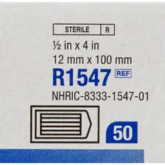 Hộp 50 túi băng y tế thay chỉ khâu da 3M Steri-strip™ R1547, size 12mm x 100mm - 6 miếng/túi