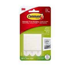 Miếng dán treo tranh 3M Command 17201-ES chịu tải tới 2,7kg - 6 dải/vỉ | Sản xuất Mỹ