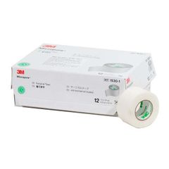 Hộp12 cuộn băng keo y tế 3M Micropore 1530-1 | Giấy êm da, dính tốt | 2.5cm x 9.1m dùng cho y tế& gia đình