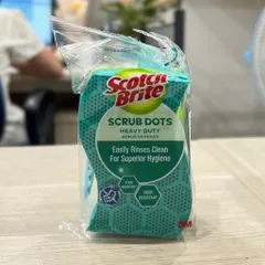 Combo 10 MIẾNG RỬA CHÉN CAO CẤP 3M Scotch-Brite SCRUB DOTS HEAVY DUTY – SẠCH NHANH, KHÔNG BÁM BẨN