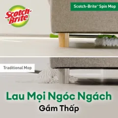 Bộ lau nhà 3M Scotch-Brite xoay 360 độ, thông minh thế hệ mới – Màu xanh | Bền, nhẹ, sợi Microfiber
