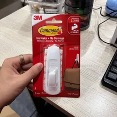 Móc dính tường 3M COMMAND™ 17003ANZ, chịu trọng tải 2,2 kg/móc - 1 móc/vỉ | Sản xuất tại Singapore