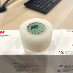 Băng keo y tế 3M Transpore 1527 | Cuộn trong suốt 2.5cm x 9.1m | Dính tốt, nhẹ, dễ xé, chính hãng