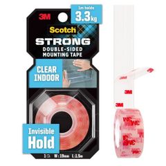 Băng dính hai mặt chịu lực trong suốt 3M Scotch 410-S19, 19mm x 1.5m, chịu trọng tải 3,3kg (1 cuộn)