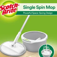 Bộ lau nhà 360 độ thế hệ mới 3M Scotch-Brite T6 PD-18 - Màu xám | Bền, nhẹ, tích hợp giặt và vắt