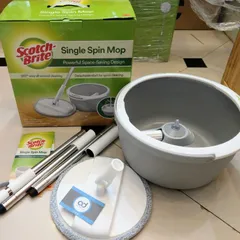 Bộ lau nhà 360 độ thế hệ mới 3M Scotch-Brite T6 PD-18 - Màu xám | Bền, nhẹ, tích hợp giặt và vắt