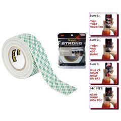 Băng dính hai mặt chịu lực 3M Scotch 110-S19 dùng trong nhà 110-S19, chịu trọng tải 4,5kg (1cuộn)