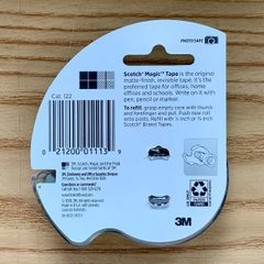 Băng dính kỳ diệu 3M™ Scotch® 122 – 19mm x 16,5m – Siêu bám dính, trong suốt | Sản xuất tại Mỹ