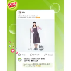 Bộ lau nhà 3M Scotch - Brite | Tích hợp giặt vắt - Xoay 360 độ| 2 màu xanh - xám