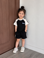 Hàng QC - Set bộ thể thao viền phối màu mát mẻ thoáng khí mùa hè cho bé gái