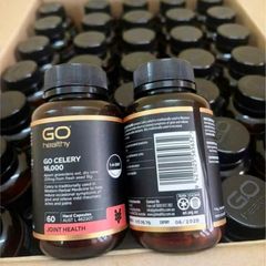 Viên uống Giảm Đau - Giảm Viêm Sưng của Hội Chứng Gút Go Healthy Go Celery 16000 - Kháng Viêm Tự Nhiên 60 Viên - S/P New Zealand (Go Celery Nội Địa New Zealand)
