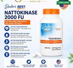 Viên uống Nattokinase 2000 FU Doctor’s Best 270 viên - Hỗ trợ tim mạch, ngăn ngừa đột quỵ, ổn định huyết áp, bổ sung enzyme tự nhiên