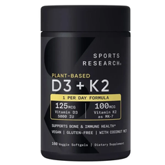 Viên vitamin D3 K2 thuần chay Sports Research 160 viên
