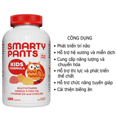 Kẹo Dẻo Vitamin & Omega 3 Smarty Pants Kids 180 Viên - Bổ Sung Dinh Dưỡng Cho Trẻ Em - Nguyên Chất Từ Mỹ, Hương Vị Trái Cây Thơm Ngon 764755