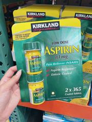 Viên uống Kirkland Signature Aspirin Low Dose 81 mg (2 x 365 viên) - Hỗ Trợ Sức Khỏe Tim Mạch & Phòng Ngừa Tai Biến - S/P Chuẩn Mỹ