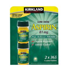 Viên uống Kirkland Signature Aspirin Low Dose 81 mg (2 x 365 viên) - Hỗ Trợ Sức Khỏe Tim Mạch & Phòng Ngừa Tai Biến - S/P Chuẩn Mỹ