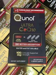 Viên uống Qunol Ultra CoQ10 100 mg - Hỗ Trợ Tim Mạch - Hỗ Trợ Tăng Cường Năng Lượng & Hỗ Trợ Chức Năng Tim 120 - 150 & 180 viên - S/P Chuẩn Mỹ
