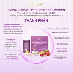 ✅[CHÍNH HÃNG, CHO KIỂM HÀNG] Viên uống bổ sung lợi khuẩn cho nữ giới PIGINA INTIMATE PROBIOTICS FOR WOMEN (30 viên) 765010