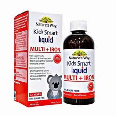 Siro Vitamin Tổng Hợp Nature's Way Kids Smart Liquid Multi + Iron - 200 mL - Tăng Cường Đề Kháng & Miễn Dịch - Hỗ Trợ Tăng Trưởng Phát Triển Toàn Diện cho Trẻ Từ 1Tuổi Trở Lên - S/P Chuẩn Úc