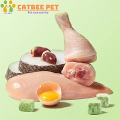Gà viên mix cỏ mèo loại 1 hỗ trợ tiêu búi lông,giảm stress, bổ sung dinh dưỡng cho mèo