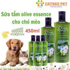Sữa tắm cho chó mèo olive - Loại bỏ ve rận,chống rụng lông,khử mùi hôi, bổ sung tinh chất - 450ml