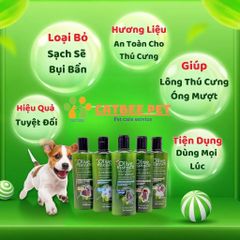 Sữa tắm cho chó mèo olive - Loại bỏ ve rận,chống rụng lông,khử mùi hôi, bổ sung tinh chất - 450ml