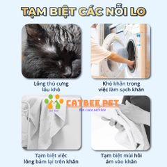 Khăn tắm chó mèo Clean Cham siêu thấm hút - Khăn lau đa năng, siêu thấm đa công dụng