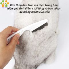 LƯỢC CHẢI VE RẬN LƯỠI INOX CHO CHÓ MÈO - Lược Chải Ve Rận Bọ Chét , gỡ rối lông cho chó mèo