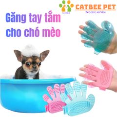 Găng tay tắm massge cho chó mèo bằng nhựa dẻo giúp chải lông, gỡ rối đánh bông lông , làm sạch lông rụng hình bàn tay