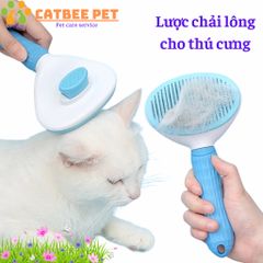 Lược chải lông cao cấp giành cho chó,mèo có nút bấm tiện lợi giúp tách lông tự động