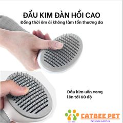 Lược chải lông cao cấp giành cho chó,mèo có nút bấm tiện lợi giúp tách lông tự động
