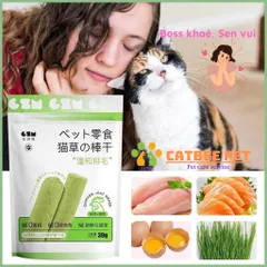 Thanh Cỏ Mèo 30g - Đồ ăn khô cho mèo 6 Que - Giúp tiêu búi lông, sạch và khỏe răng, bổ sung vitamin