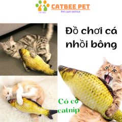 Đồ chơi cho mèo Cá nhồi bông 3D kèm túi catnip dành cho mèo giúp mèo vui chơi giảm stress