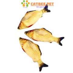 Đồ chơi cho mèo Cá nhồi bông 3D kèm túi catnip dành cho mèo giúp mèo vui chơi giảm stress