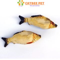 Đồ chơi cho mèo Cá nhồi bông 3D kèm túi catnip dành cho mèo giúp mèo vui chơi giảm stress