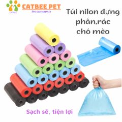 [Combo 5-10-20] Túi Nilon dọn phân,rác cho chó mèo - 1 Cuộn 15 túi siêu dai, tiện lợi