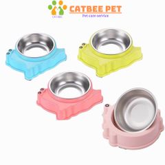 Bát ăn inox hình thú cho chó mèo,lõi inox  tháo rời siêu bền, dễ dàng vệ sinh