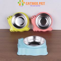 Bát ăn inox hình thú cho chó mèo,lõi inox  tháo rời siêu bền, dễ dàng vệ sinh